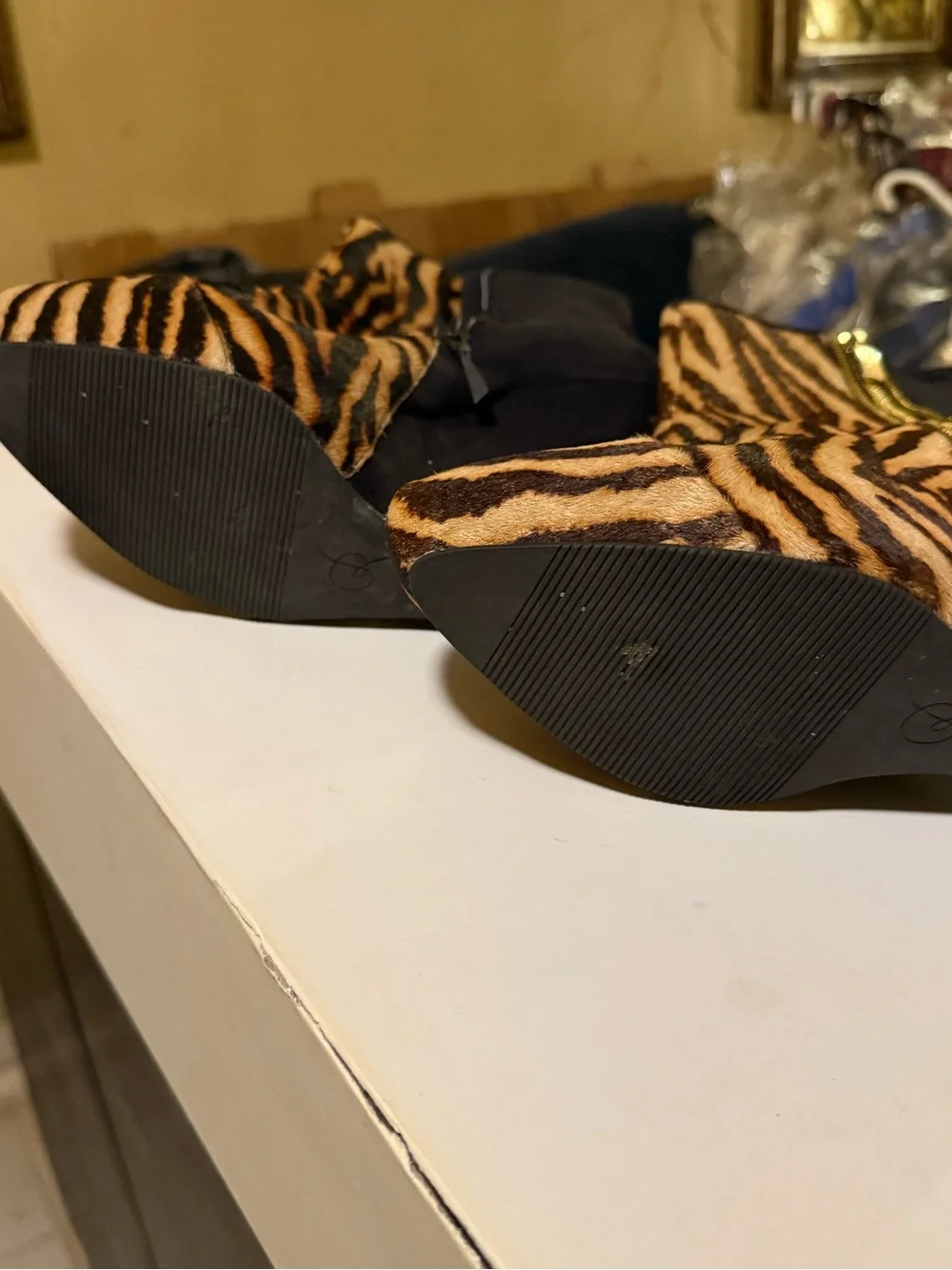 Rachel Roy Tiger-Print Wedge Ankle Boot with Side Zip